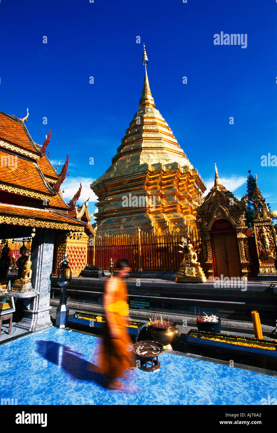 Wat Phra That Doi Suthep Temple, Chaing Mai, Thaïlande Banque D'Images