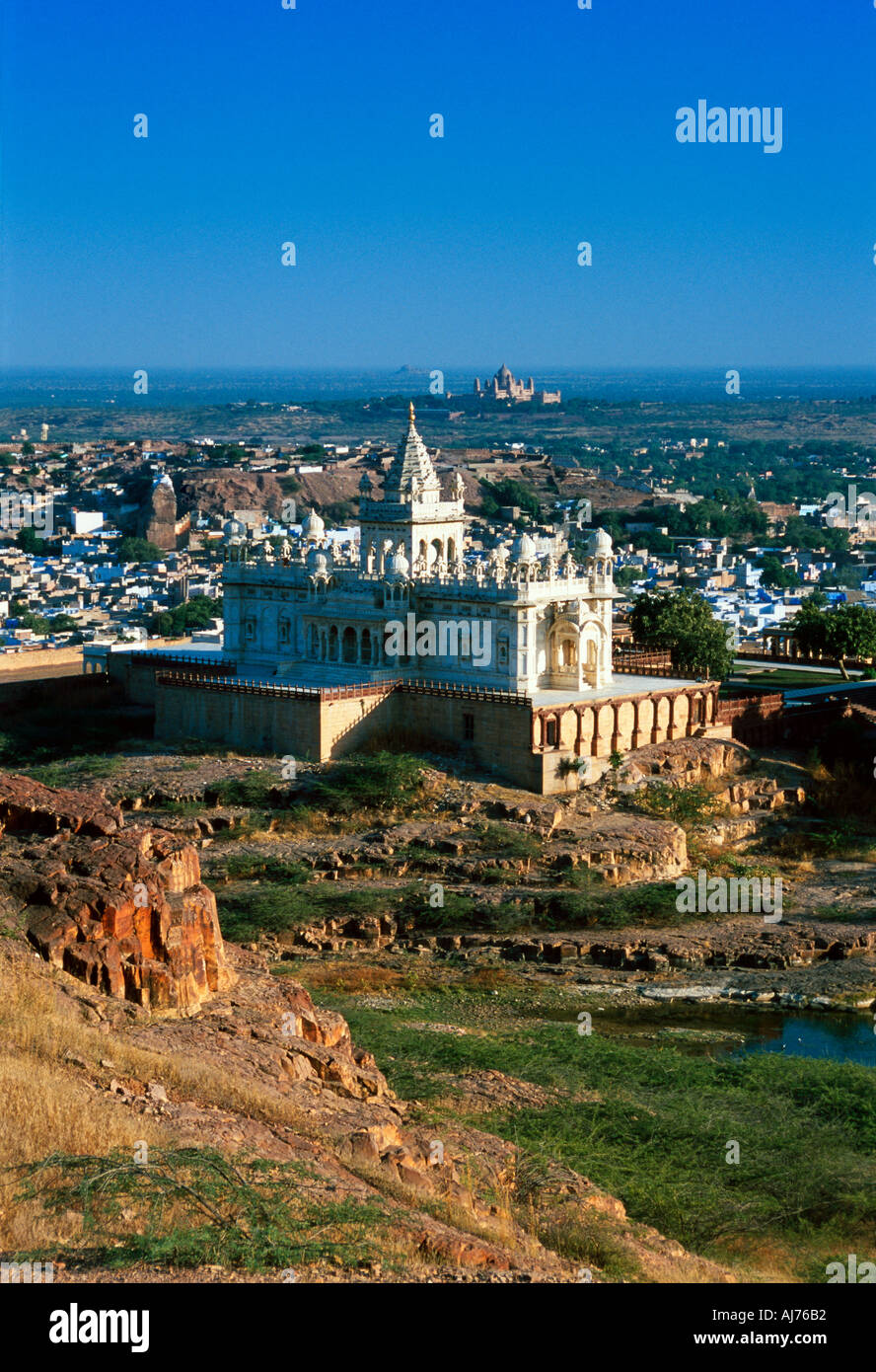 L'Inde, Rajasthan, ville bleue de Jodhpur, Jaswant Thada en mémorial à Jaswanr Maharaja Singh Banque D'Images
