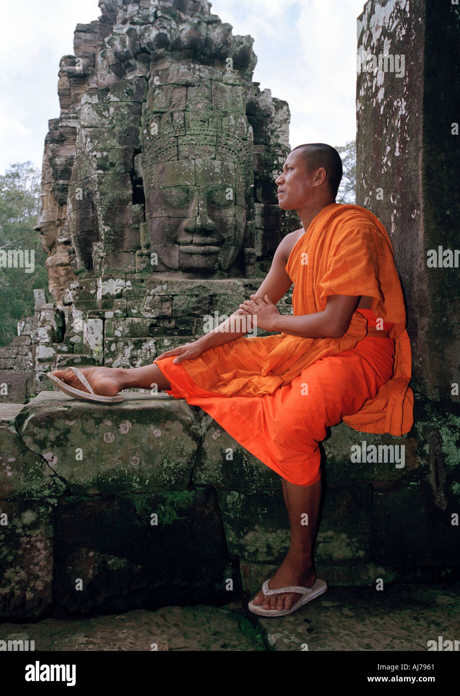 Cambodge, Angkor Wat, le Bayon Temple complexe Banque D'Images