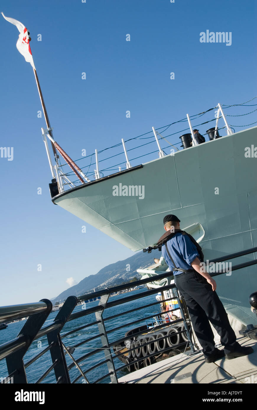 Navire de la marine canadienne à quai à North Vancouver, Colombie-Britannique, Canada Banque D'Images
