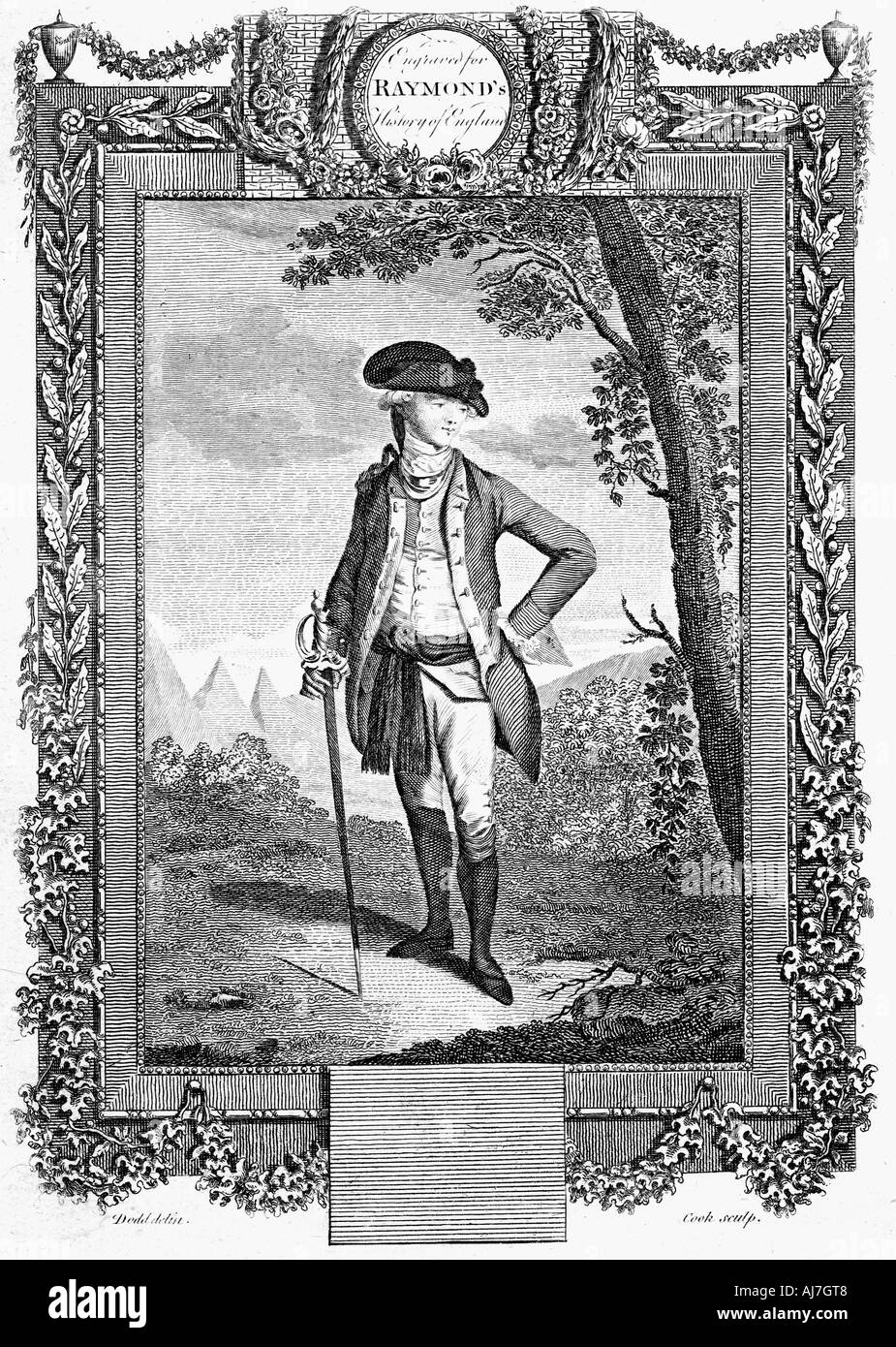 John Andre, soldat britannique, fin du 18e siècle. Artiste : Cook Banque D'Images
