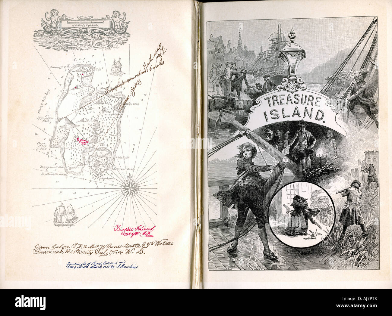 L'île au trésor, de Robert Louis Stevenson, 1886. Artiste : Inconnu Banque D'Images
