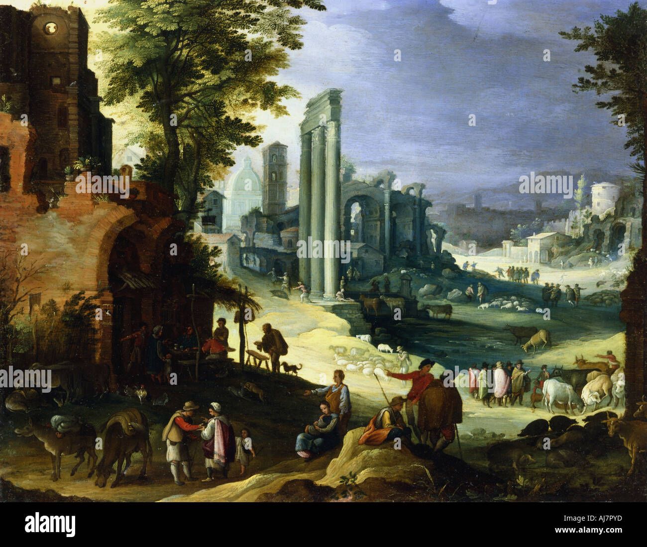 Vue de Rome, c1574-1626. Artiste : Paul Bril Banque D'Images