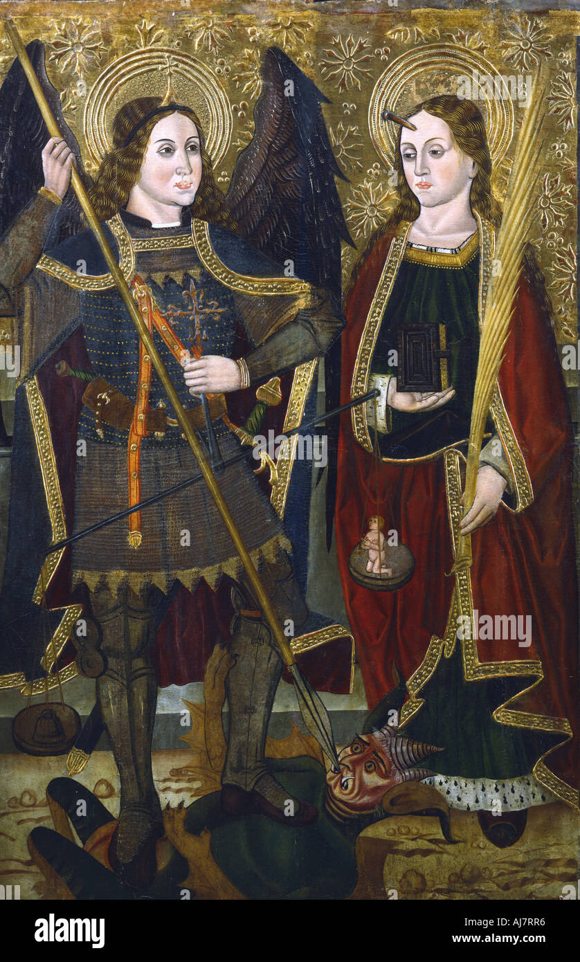 'St Michael et Engracia', c1489-c1513. Artiste : Juan de la abadia le jeune Banque D'Images