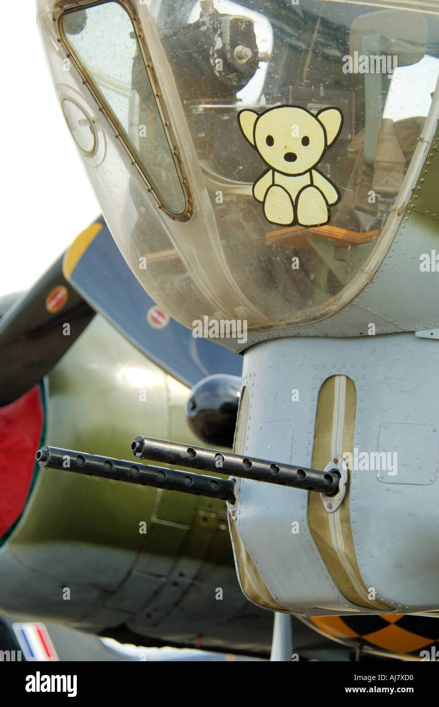 Sur tourelle canon avant B17 américain Angleterre Duxford RAF Bomber Banque D'Images