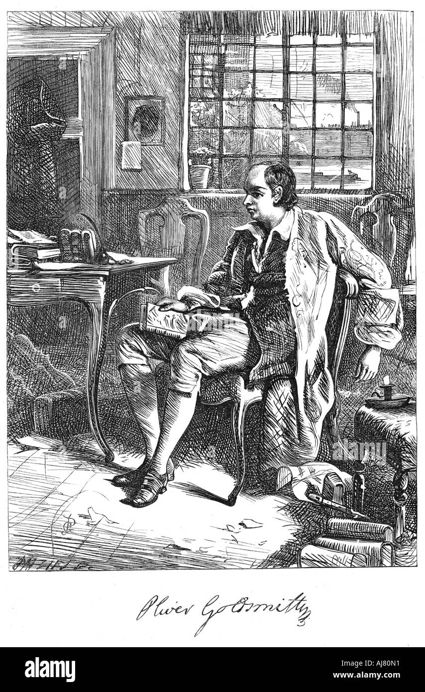 Oliver Goldsmith, dramaturge du xviiie siècle, (c1860s). Artiste : Inconnu Banque D'Images