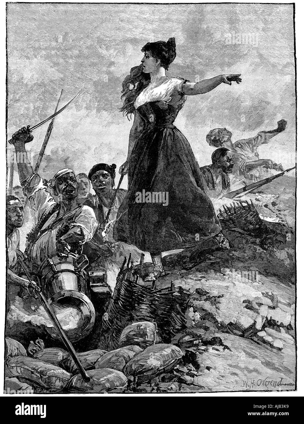 Siège de Saragosse, guerre d'Espagne, 16 juin-13 août 1808. Artiste : Inconnu Banque D'Images