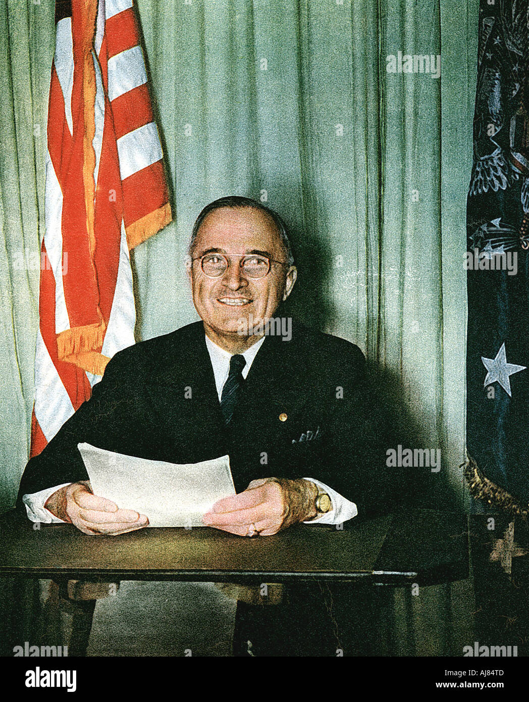 Harry S Truman, 33e Président des Etats-Unis, 1945-1953. Artiste : Inconnu Banque D'Images