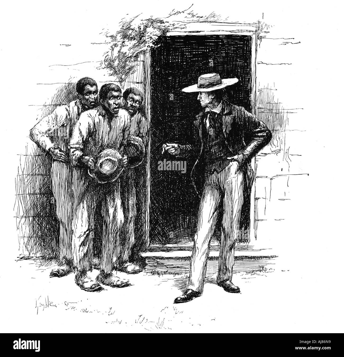 Semoir Louisiane montrant un voodoo charme à peur des travailleurs des plantations, 1886. Artiste : Inconnu Banque D'Images