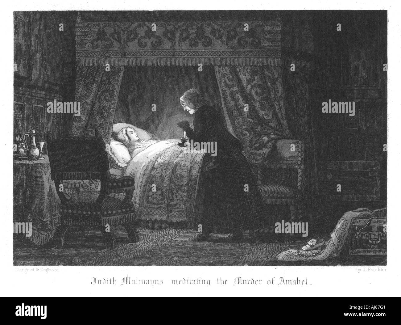 Scène du Vieux St Paul's par William Harrison Ainsworth, 1855. Artiste : John Franklin Banque D'Images