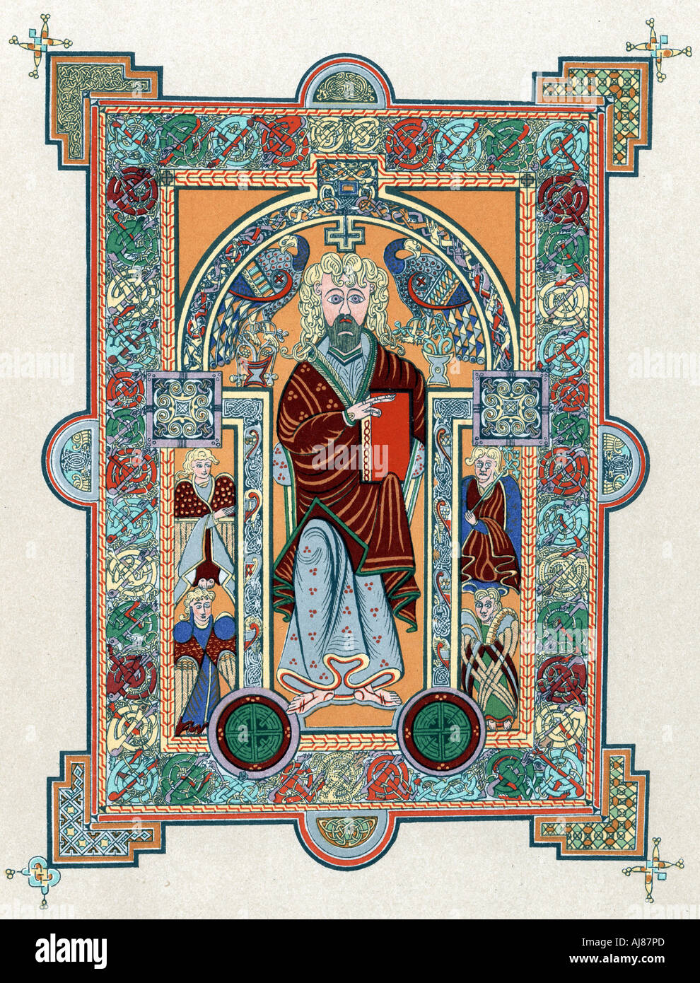 St Matthieu du Livre de Kells, c800. Artiste : Inconnu Banque D'Images