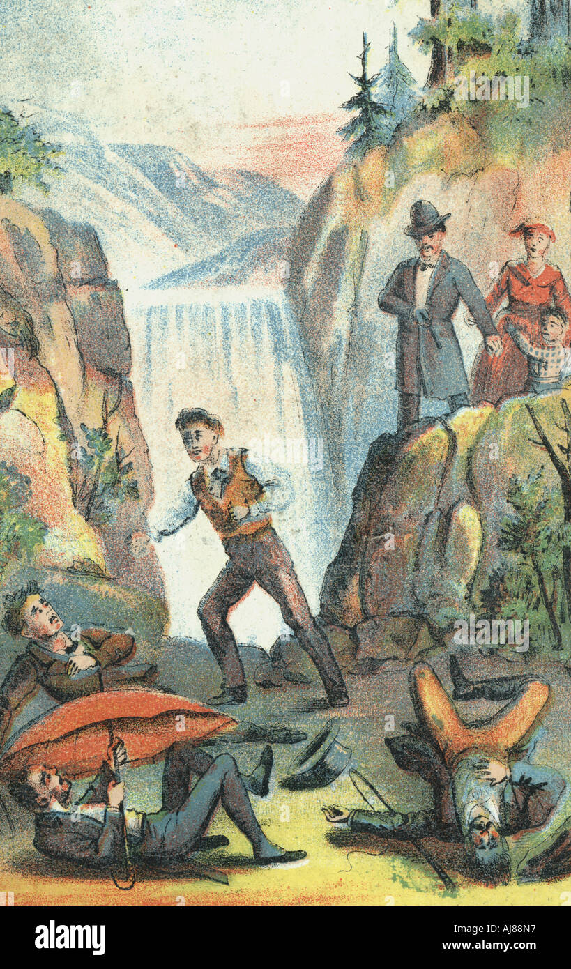 Illustration d'une affiche publicitaire d'une production théâtrale de l'Oncle Tom, 1870. Artiste : Inconnu Banque D'Images