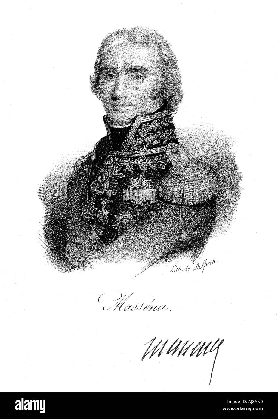 André Masséna, soldat français, c1820. Artiste : Delpech Banque D'Images