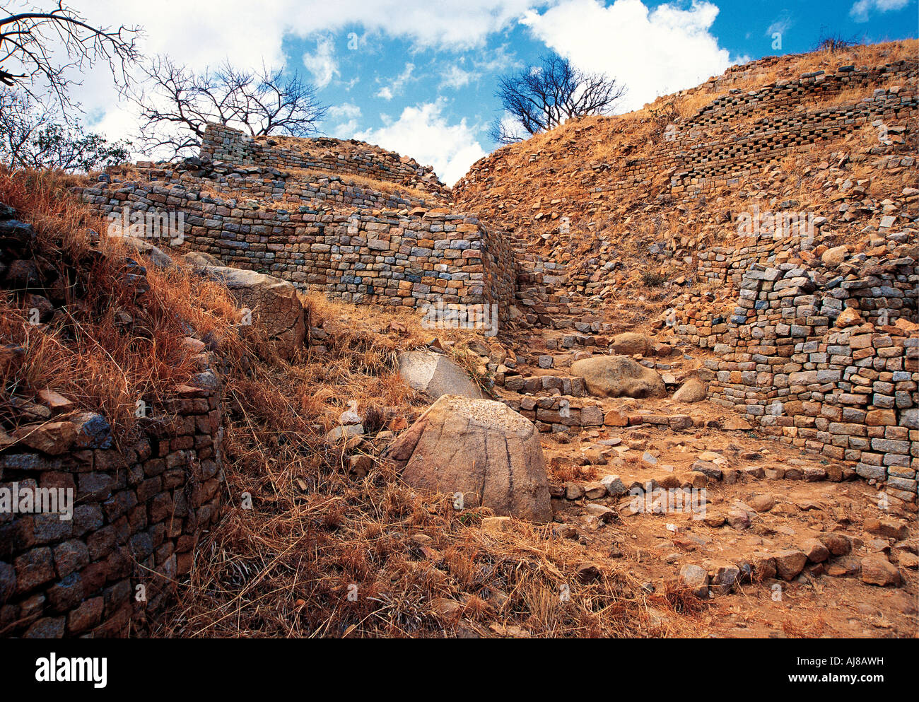 Ruines de Khami World Heritage Site près de Bulawayo au Zimbabwe Banque D'Images