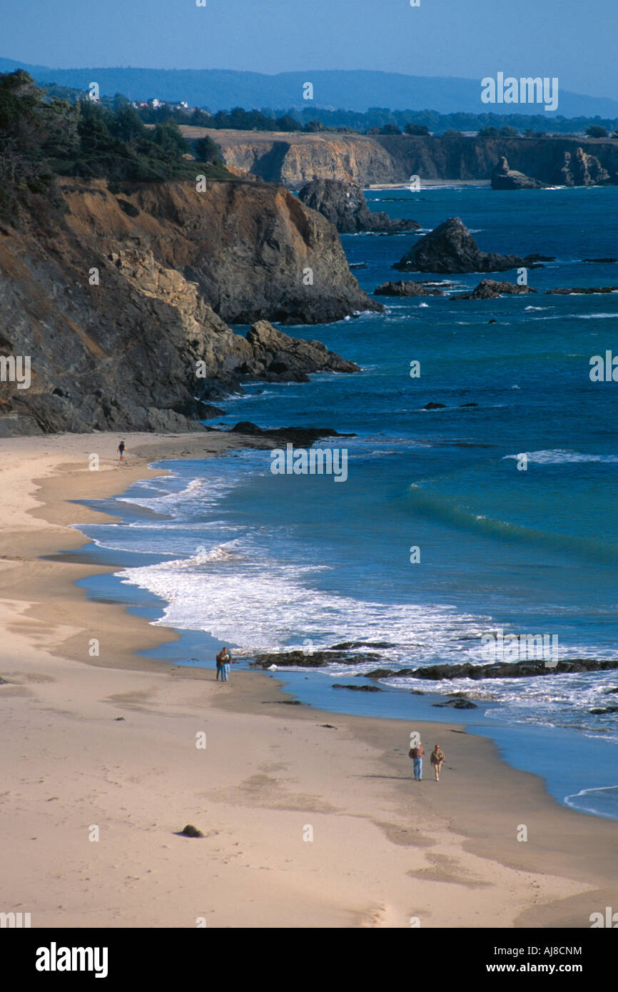 Balade sur les falaises de la plage sous le Comté de Sonoma California USA Banque D'Images
