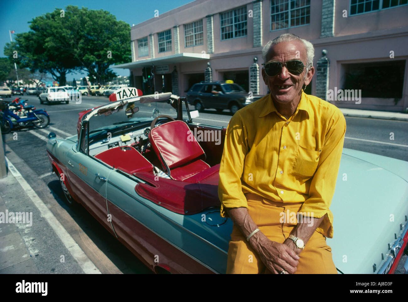 Chauffeur de taxi Hamilton Bermudes Banque D'Images