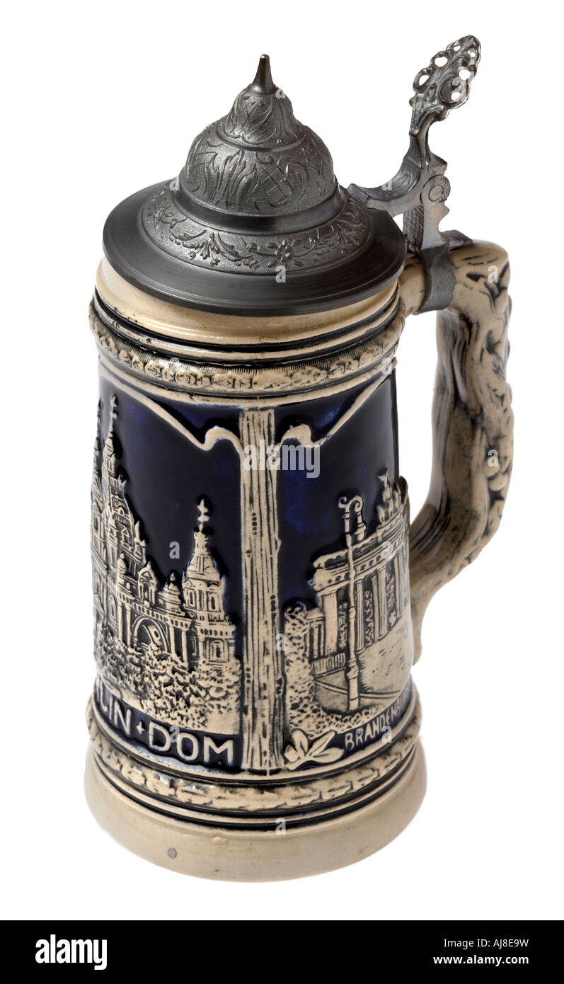 Bière militaire allemand stein, avant la Deuxième Guerre mondiale, Banque D'Images