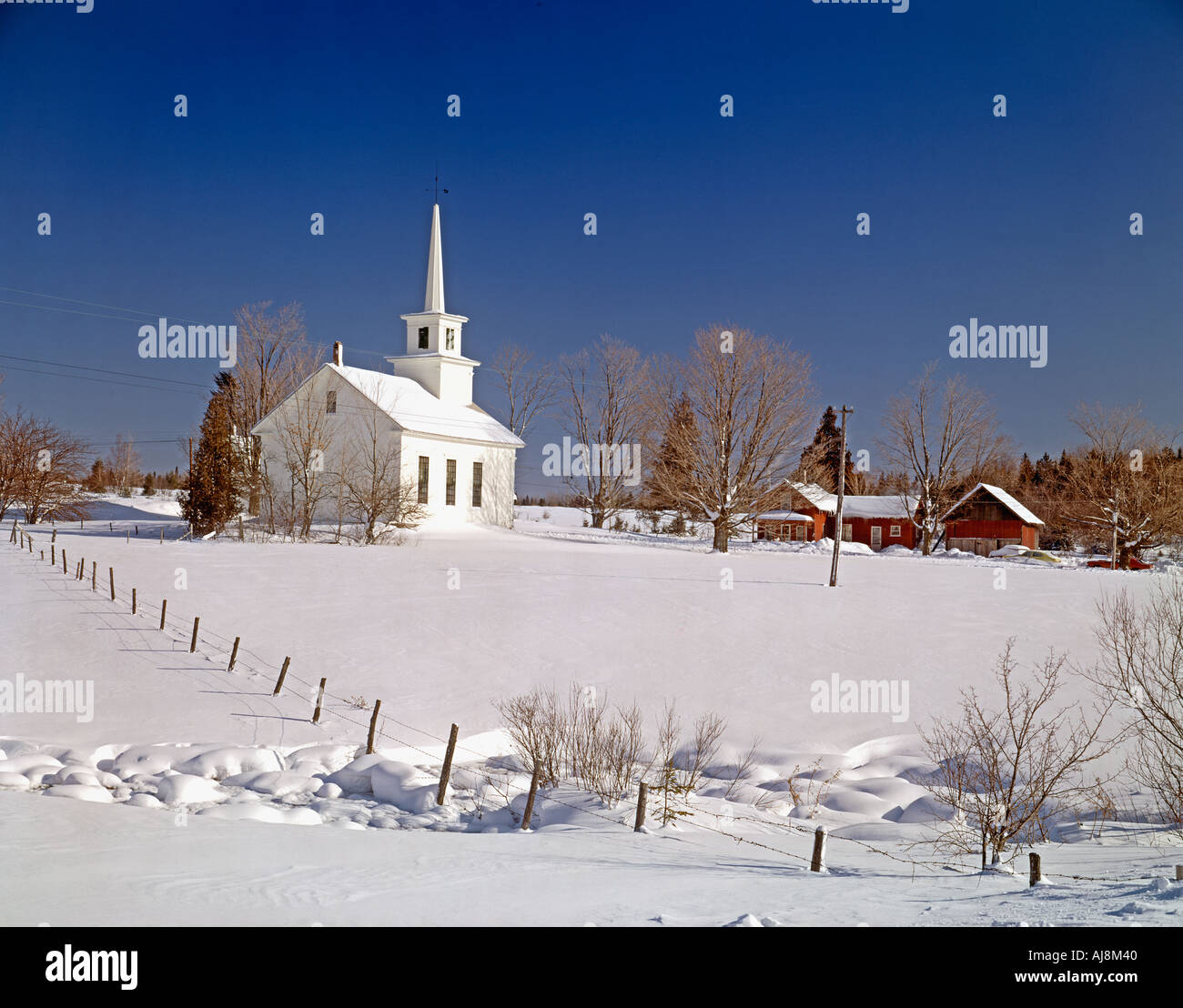 New York USA church en hiver Banque D'Images