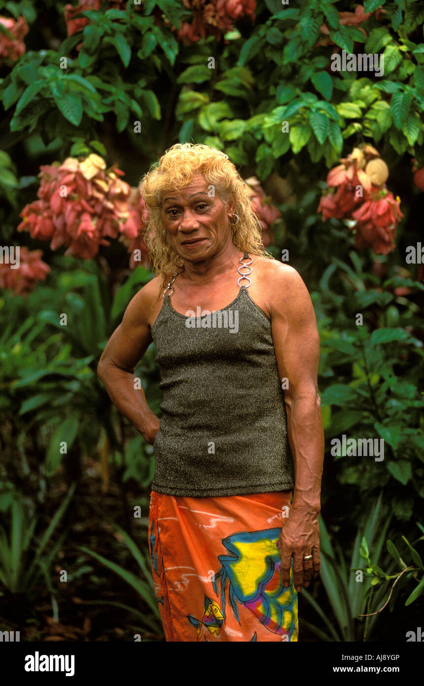 Samoa américaines une fa afafine samoan un travesti Banque D'Images