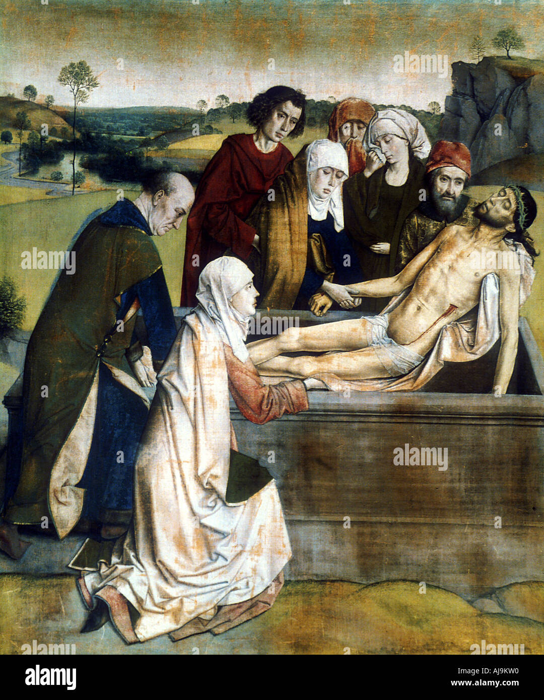 "La mise au tombeau", 1450s. Artiste : Dieric Bouts Banque D'Images