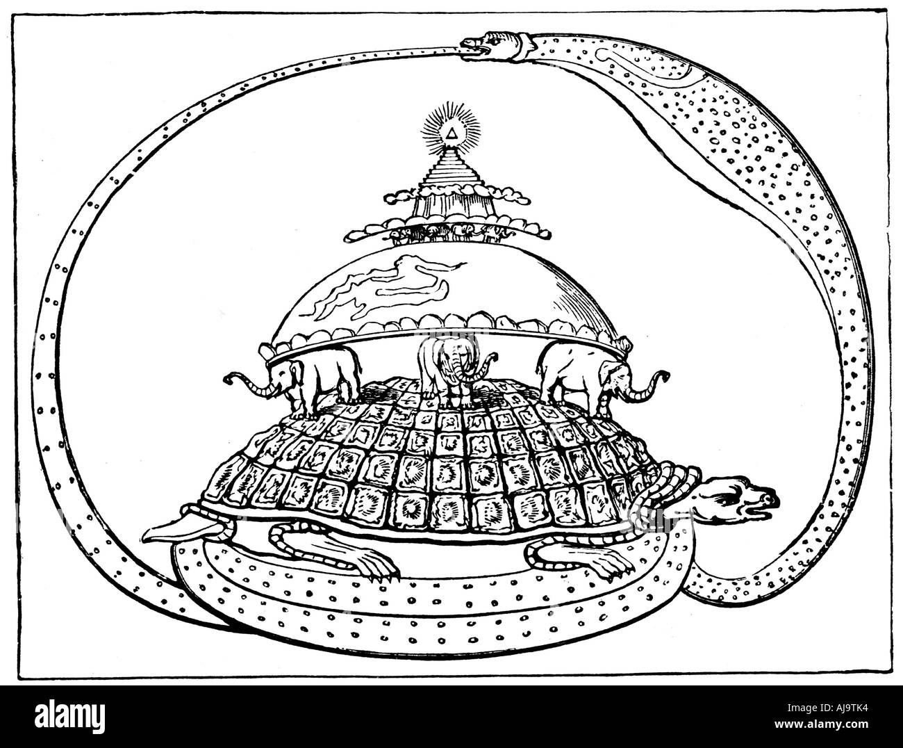 Concept hindou de l'univers, c1880. Artiste : Anon Banque D'Images