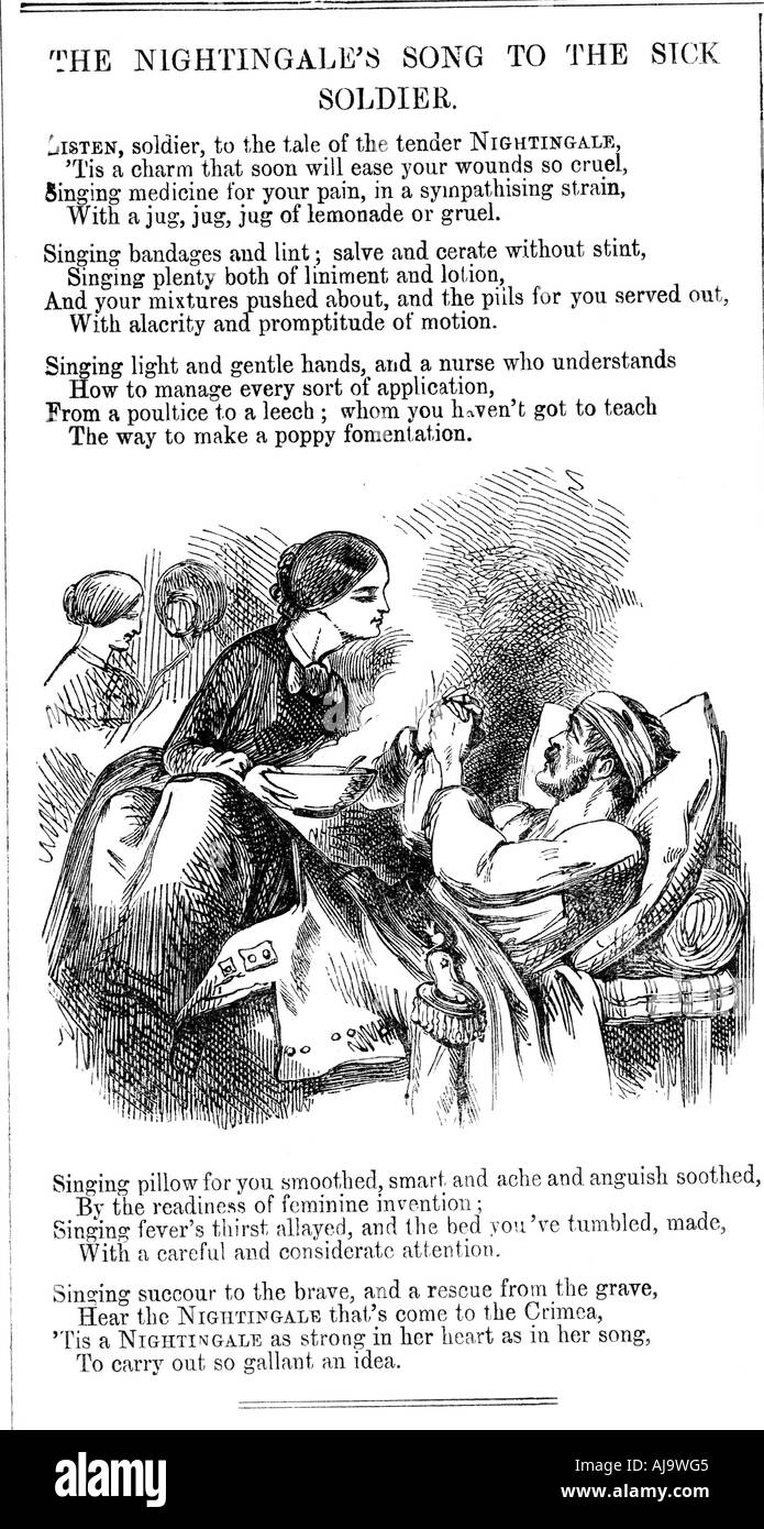 "La Chanson du rossignol à aux malades Soldier', 1854. Artiste : Inconnu Banque D'Images