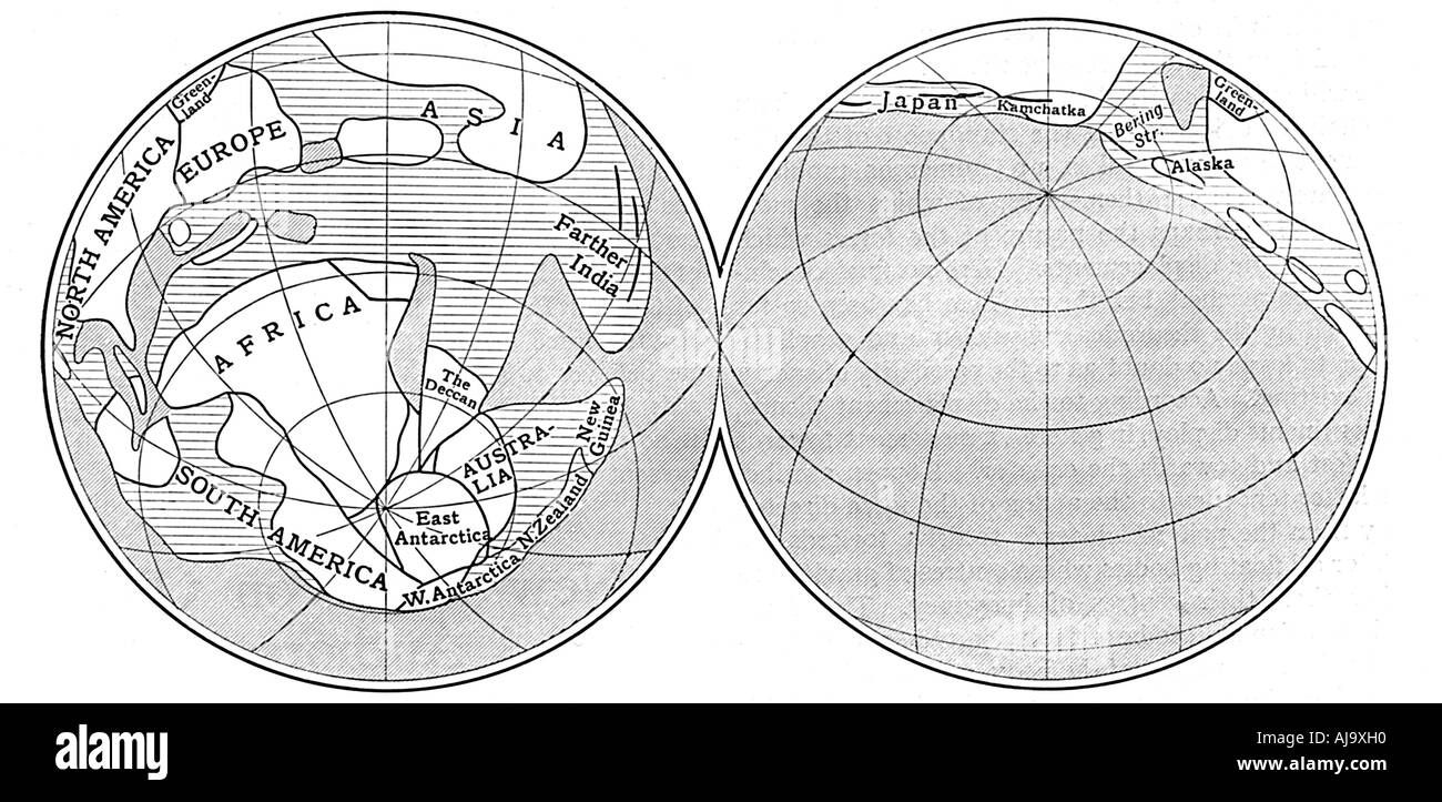 Schéma de la terre durant la période carbonifère, 1922. Artiste : Inconnu Banque D'Images