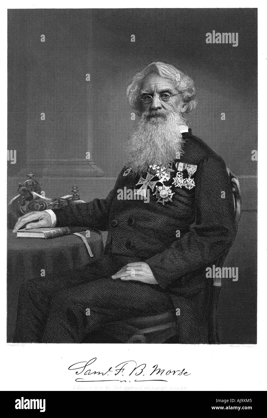 Samuel Finley Breese Morse, artiste et inventeur américain, 1872. Artiste : Inconnu Banque D'Images
