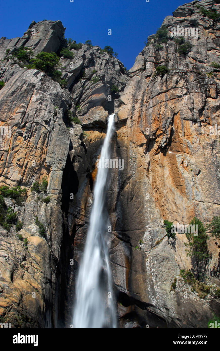 Cascade de Piscia di Gallo, Corse Banque D'Images