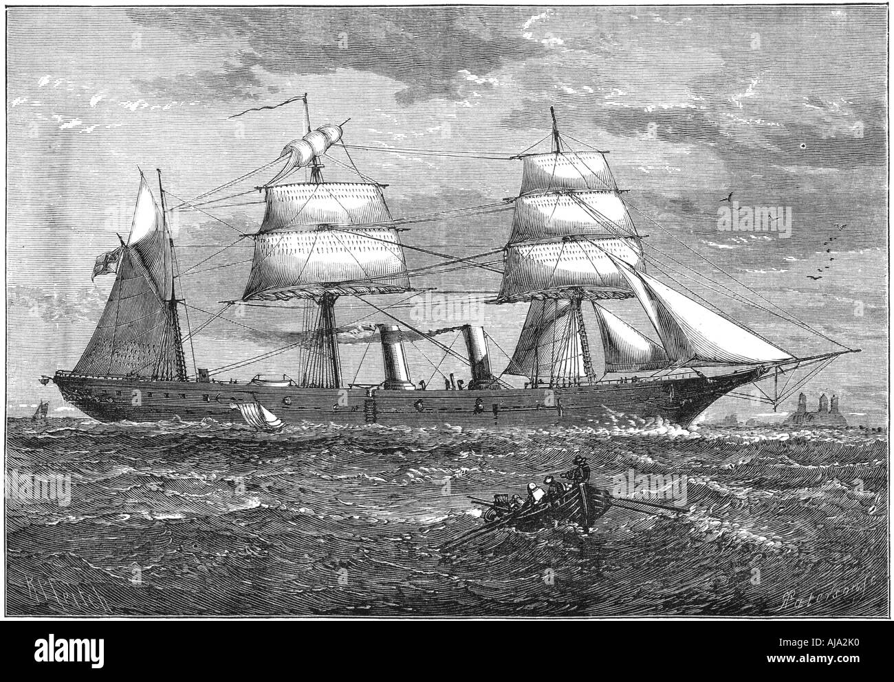 Navire HMS 'Envoi' Iris, c1880. Artiste : Inconnu Banque D'Images