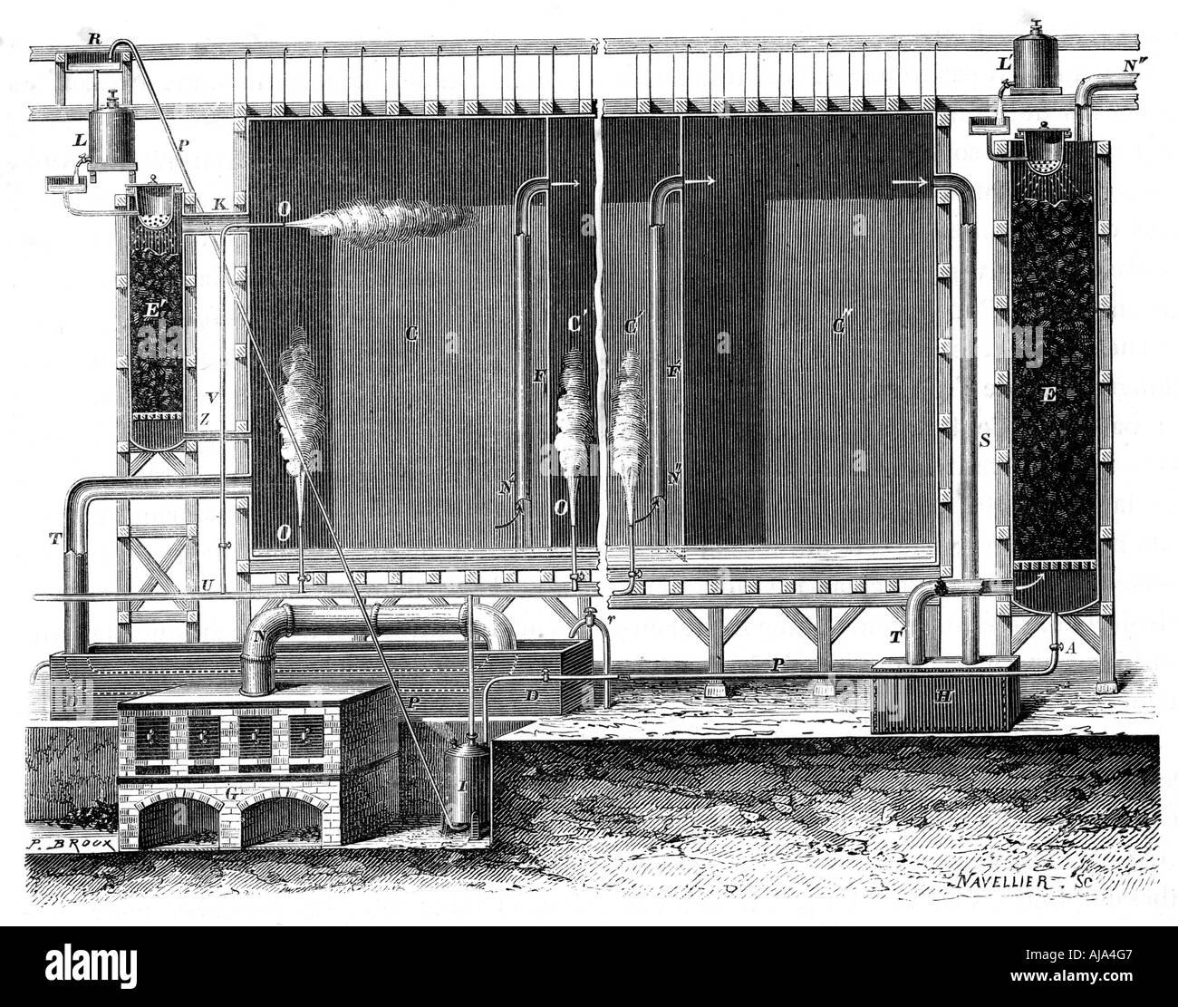 Vue en coupe de l'exemple de Gay-Lussac et Chambers, 1870 tours d'absorption. Artiste : Inconnu Banque D'Images