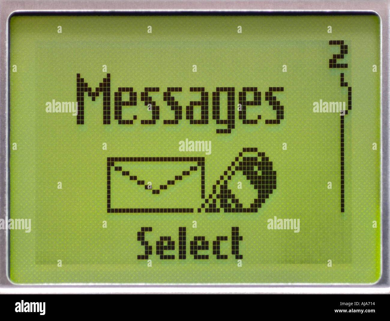Téléphone cellulaire avec affichage des messages, Close Up. Banque D'Images