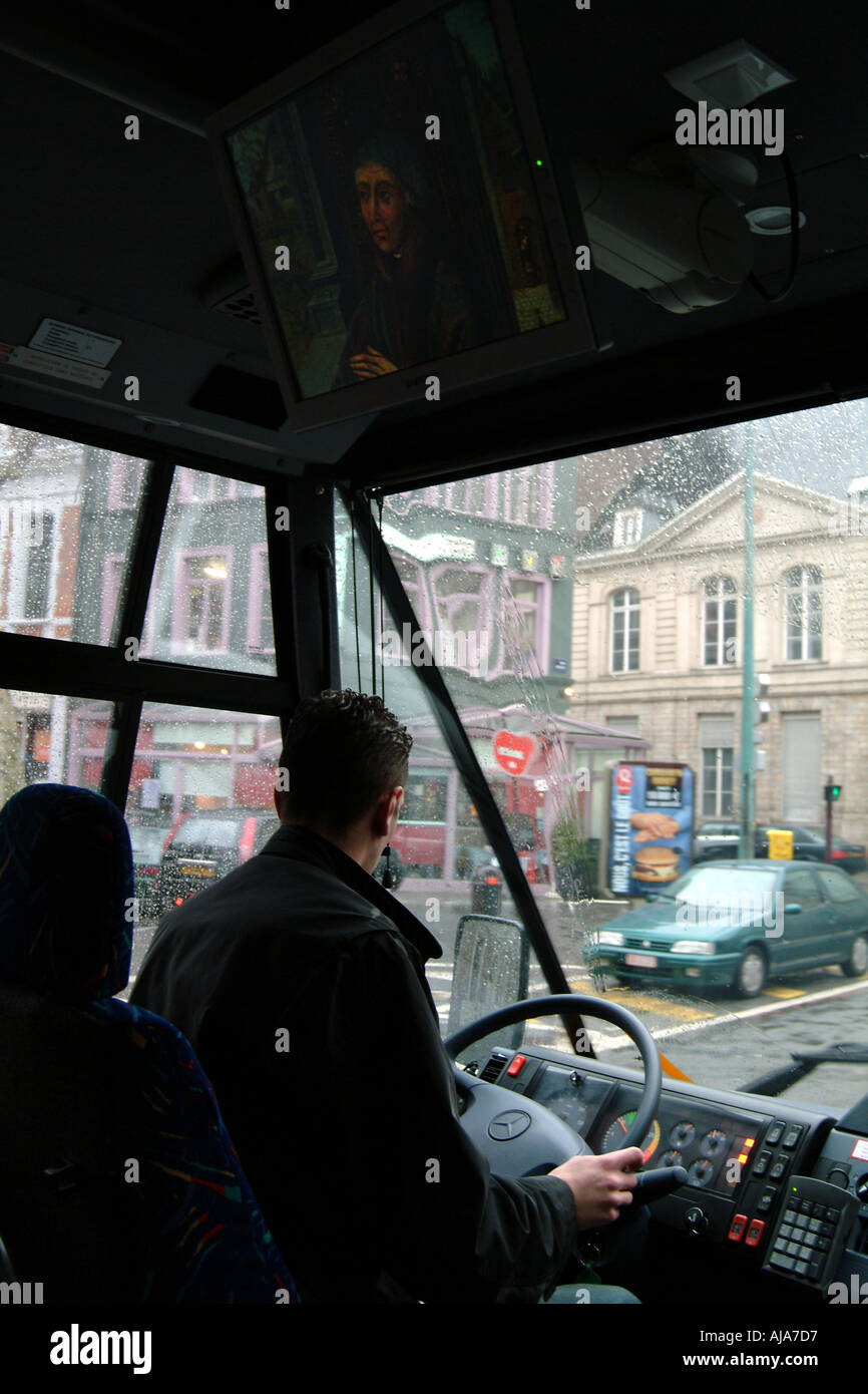 Lille Nord de France Europe EU City Tour Bus Driver Banque D'Images