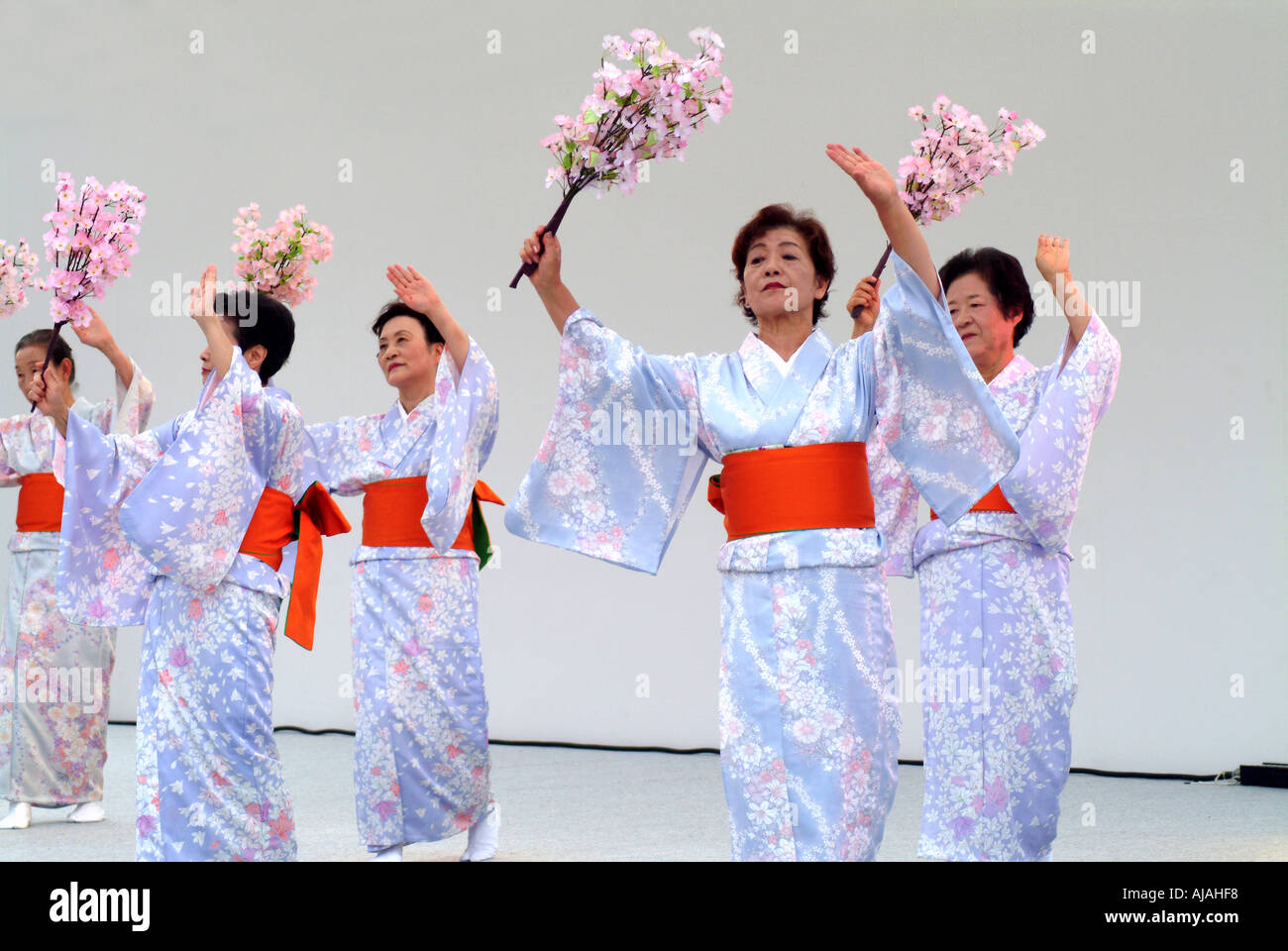 La femme japonaise le Japon Kyoto danse Bon Odori Banque D'Images