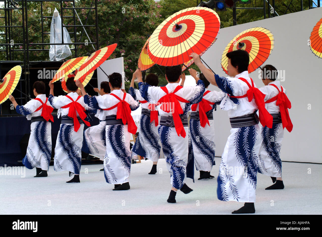 La femme japonaise le Japon Kyoto danse Bon Odori Banque D'Images