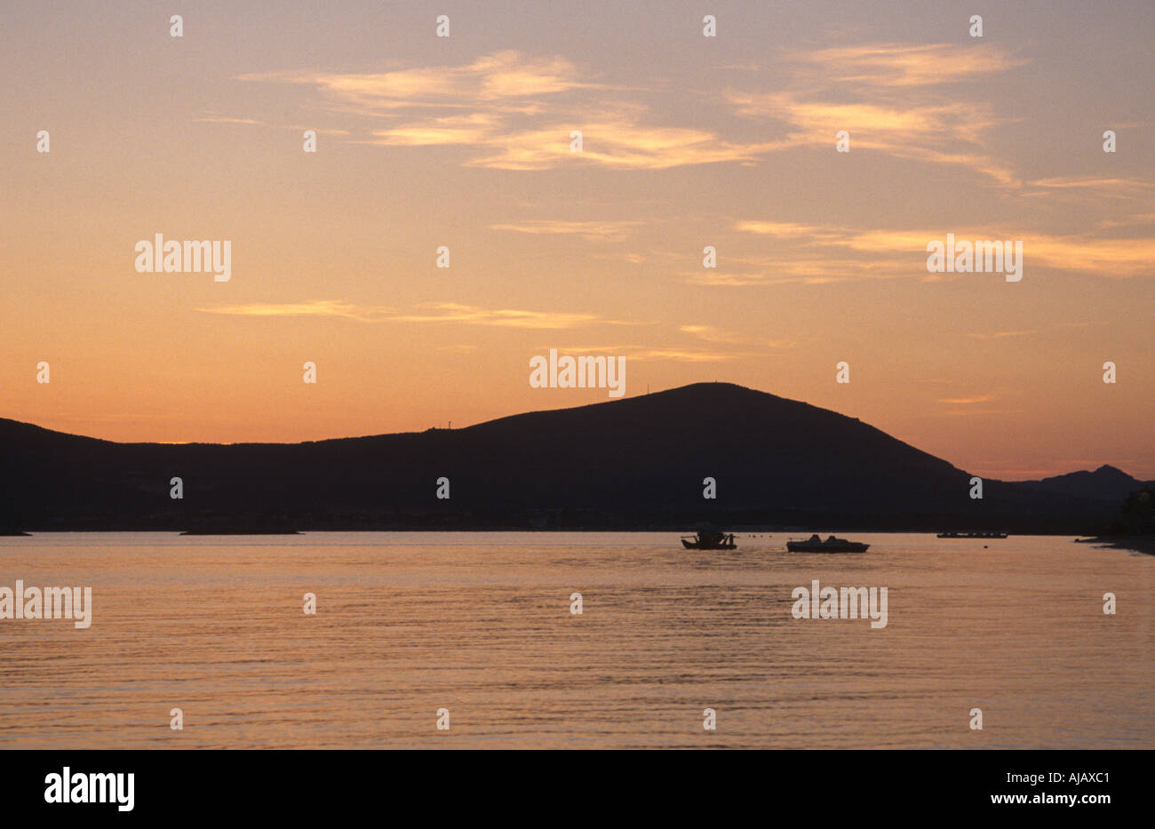 Coucher du soleil sur Alghero Sardaigne Banque D'Images