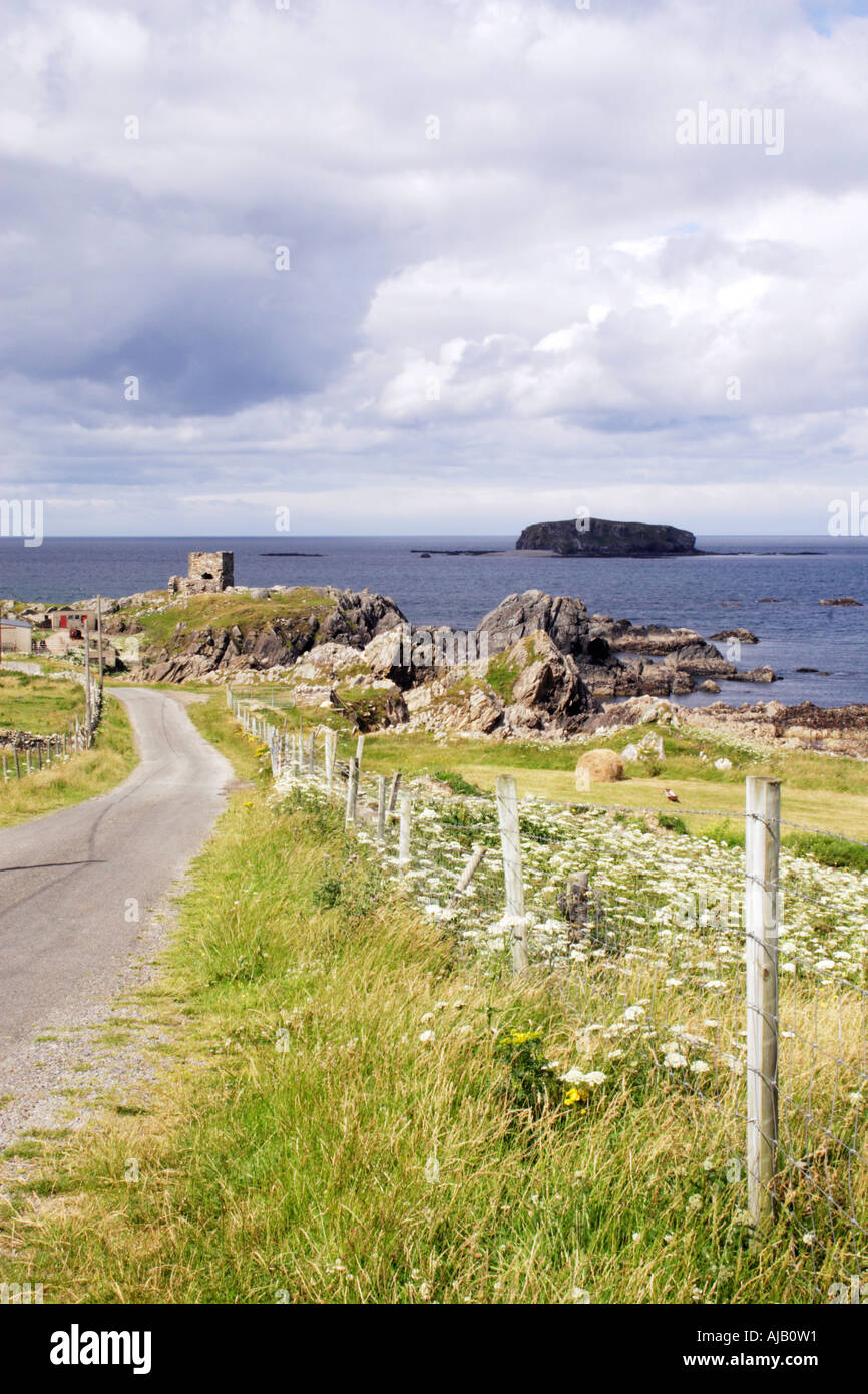 Glasheady Island vu de l'île de Doagh, Eire. Banque D'Images