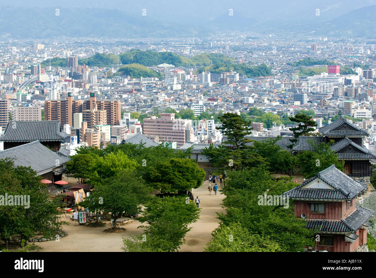 Vue de la ville de Matsuyama Matsuyama Castle Banque D'Images