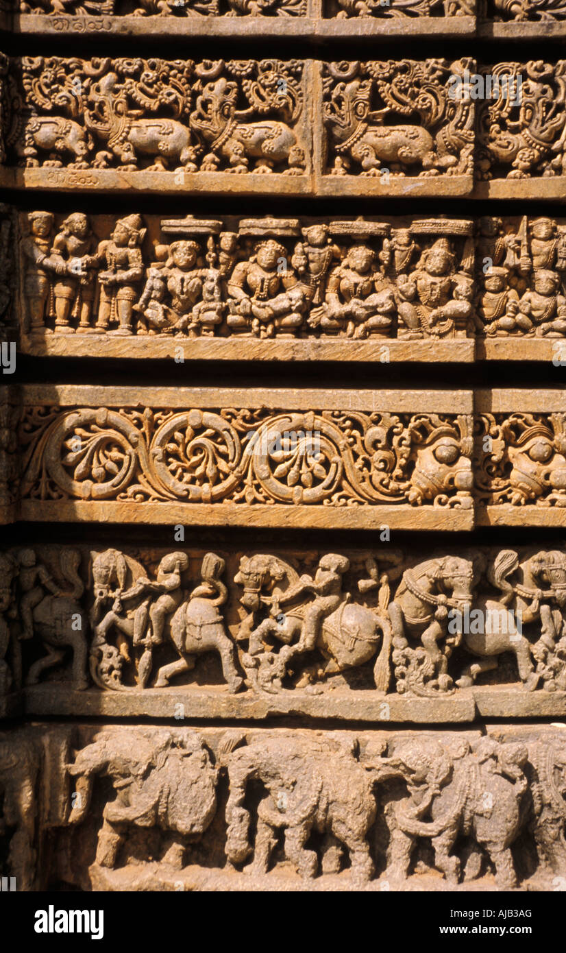 L'Inde du Sud Temple Somnathpur Kerela légende locale Banque D'Images