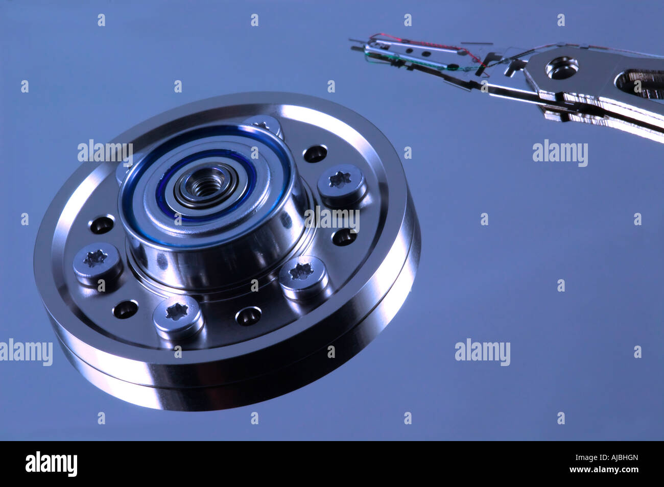 Disque dur d'ordinateur bleu Banque D'Images