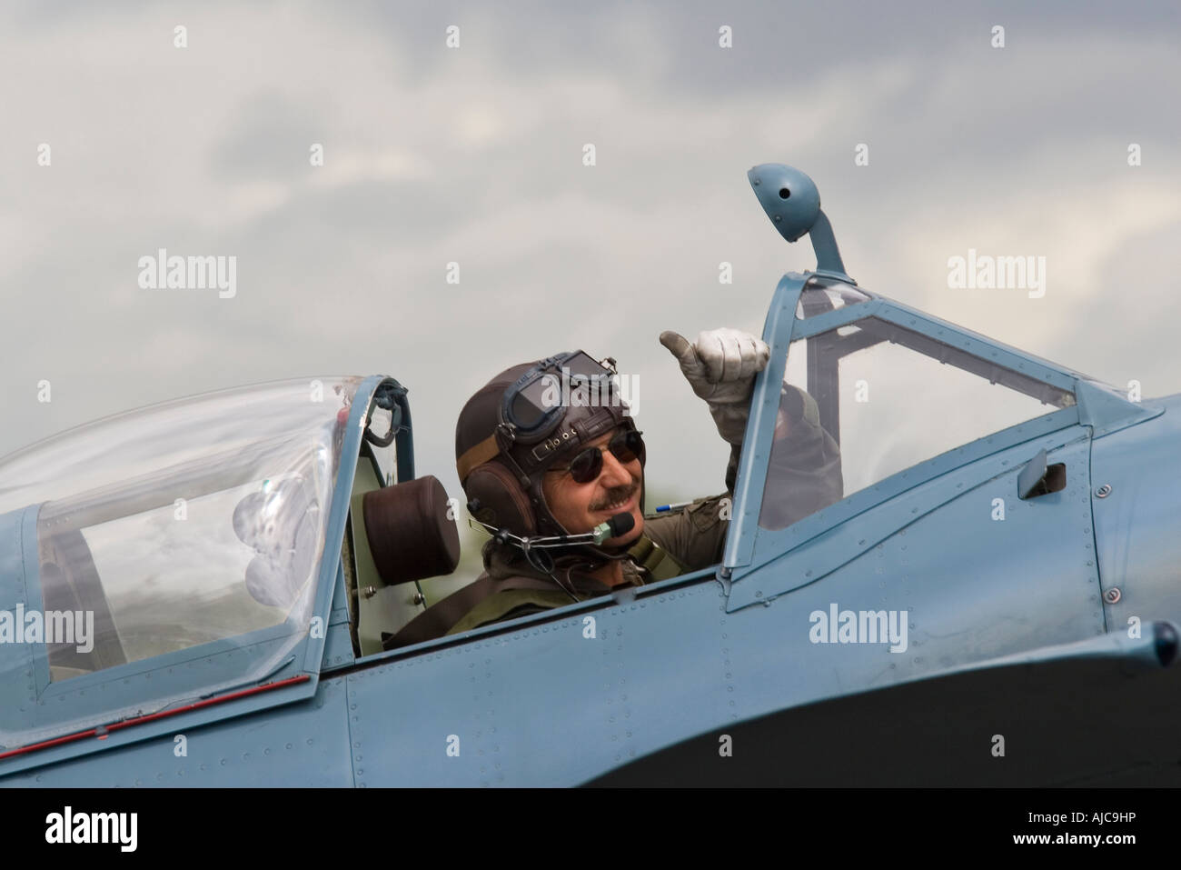 Pilote de Spitfire Mark XI Banque D'Images