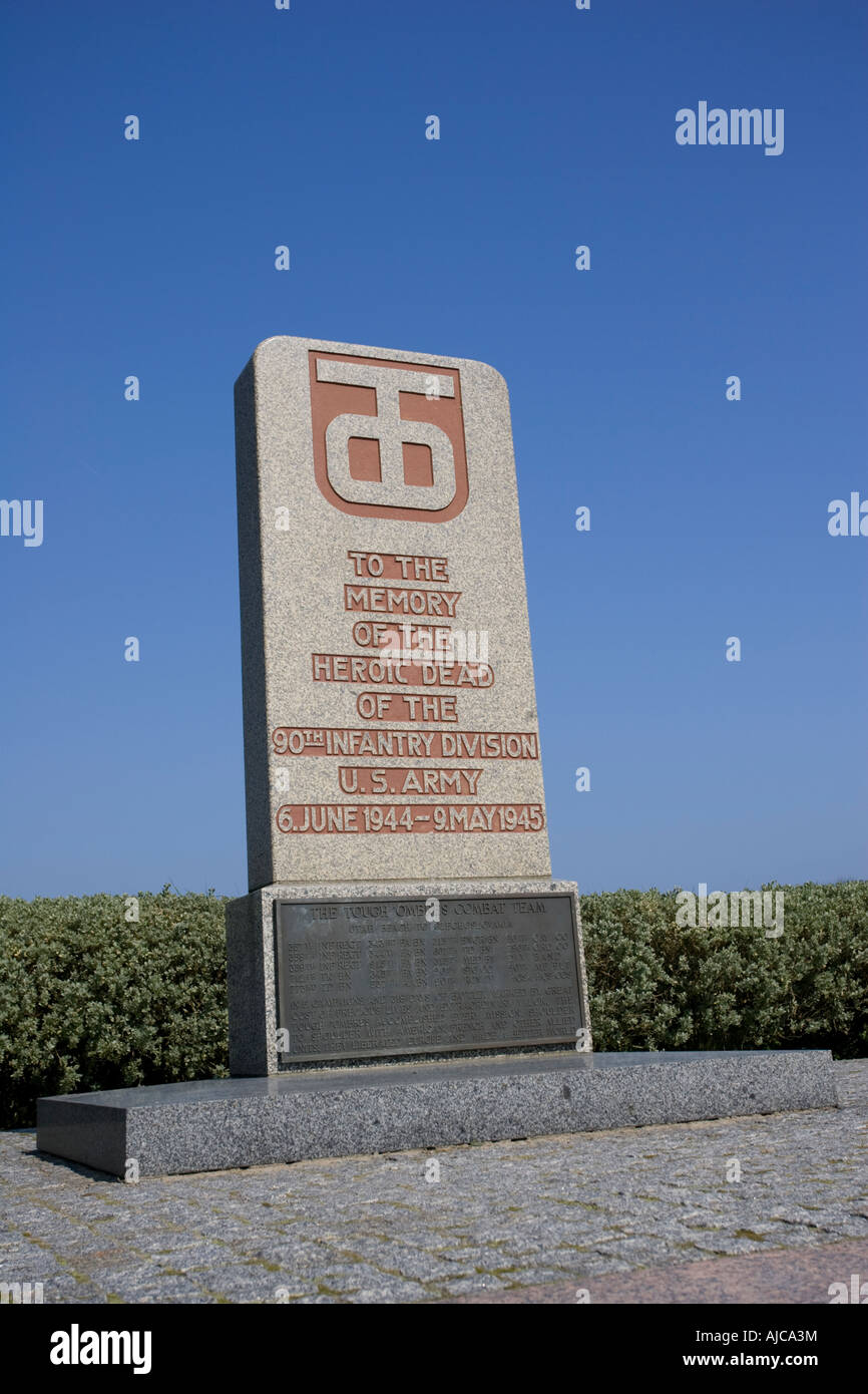 Monument à la 90e Armée US infantry Utah Beach Normandie France Banque D'Images