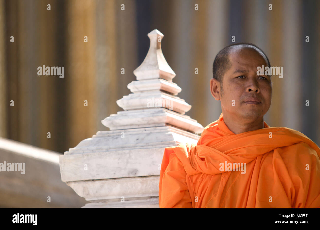 Le Moine au Grand Palais en Thaïlande Banque D'Images