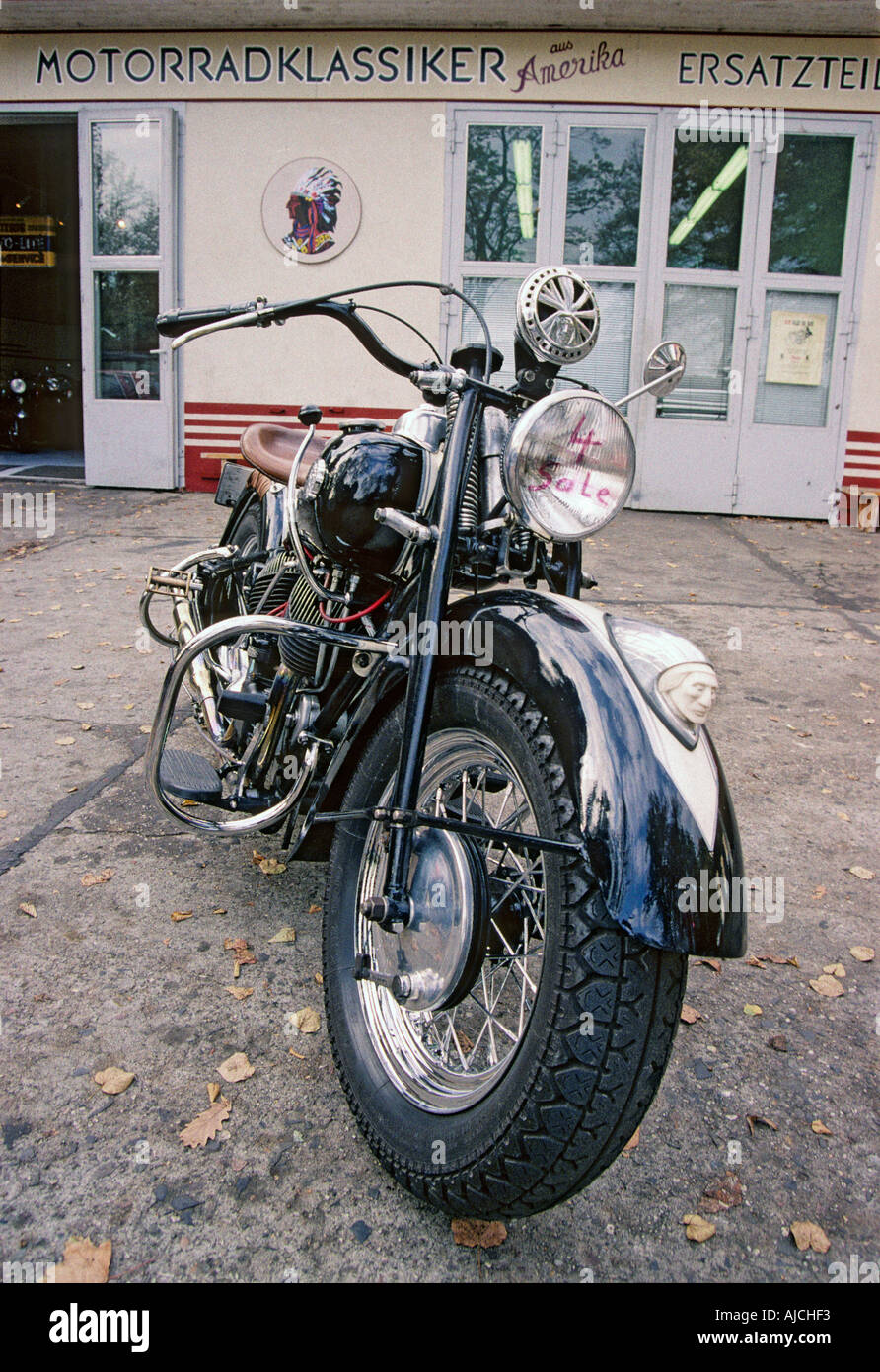 '^^^américain classique 1930 ^1940 '^^Indian motorcycle", Berlin' Banque D'Images