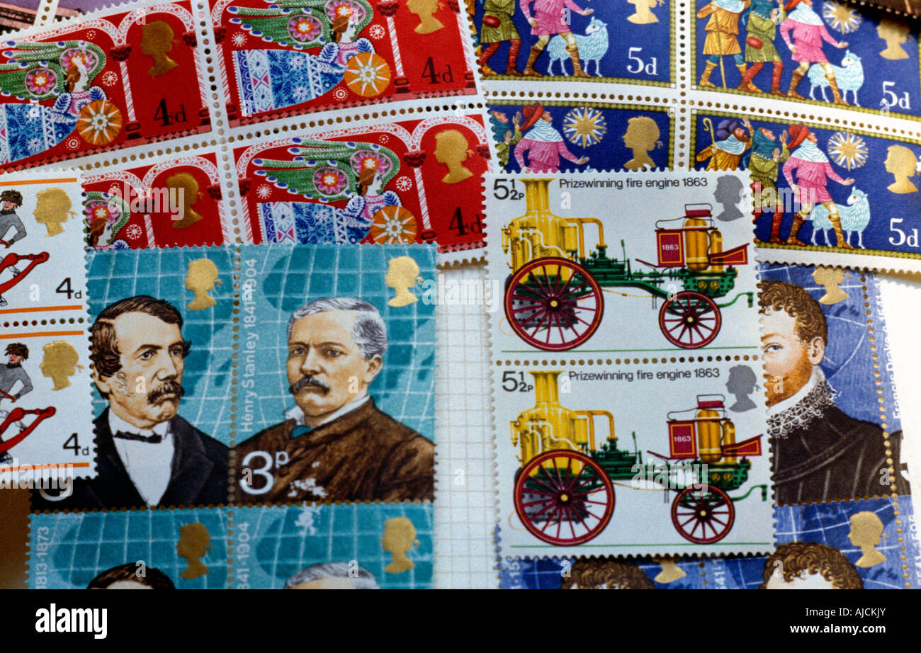 La collection de timbres timbres picturale Banque D'Images