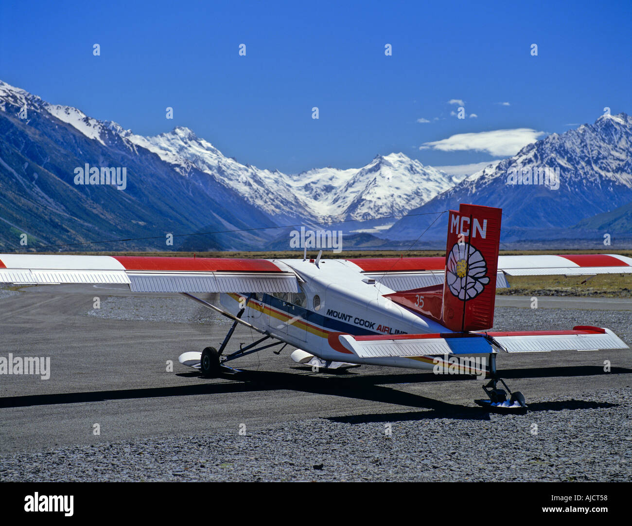 Mt Cook AirLine Pilatus PC-6 Turbo Porter dans l'aéroport de Mount Cook Nouvelle Zélande Banque D'Images