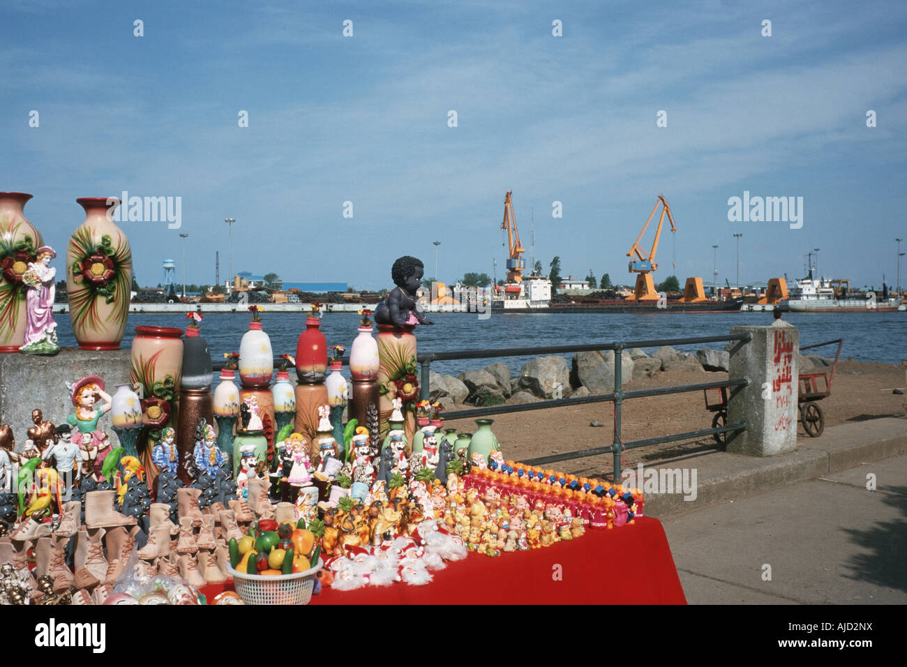 Promenade à terre, l'Iran, Gilan, Bandar-e Anzeli Banque D'Images