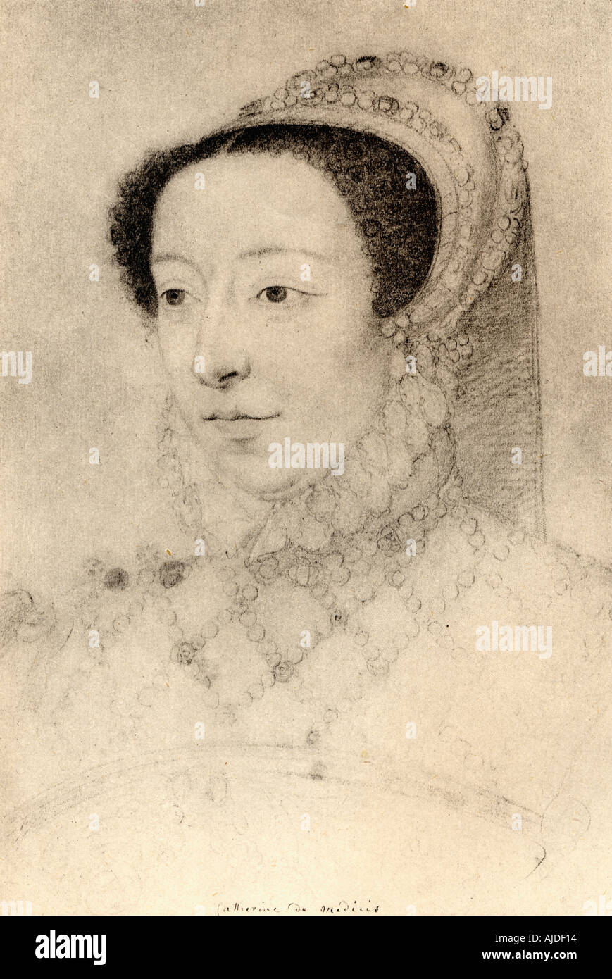 Catherine de Médicis, 1519 - 1589. La noblesse italienne qui a été reine de France de 1547 jusqu'en 1559, par mariage avec le roi Henri II. Banque D'Images