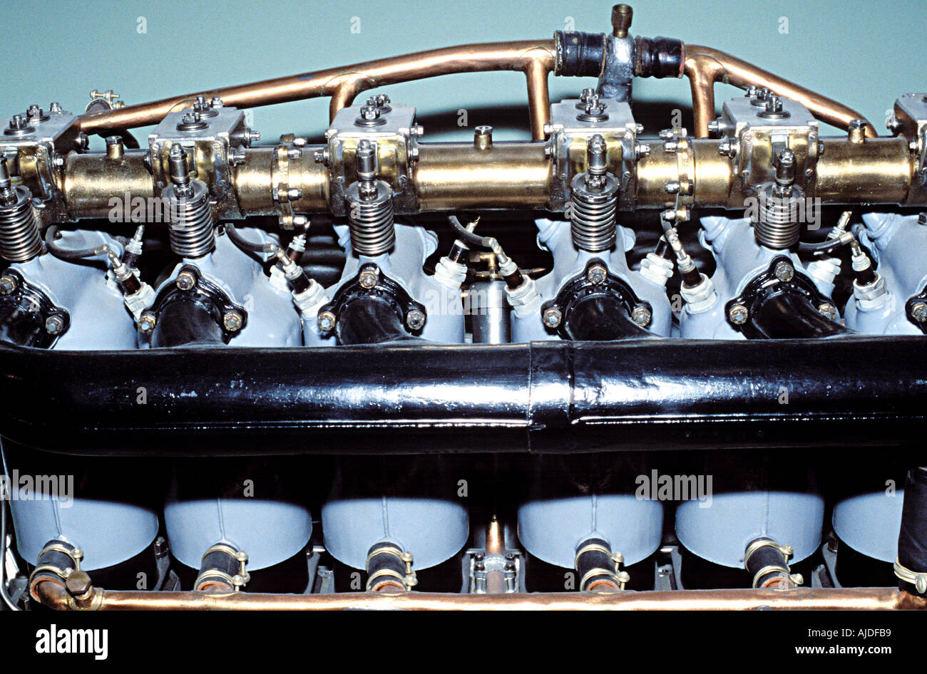 Moteur d'avion 6 cylindres en ligne Banque D'Images