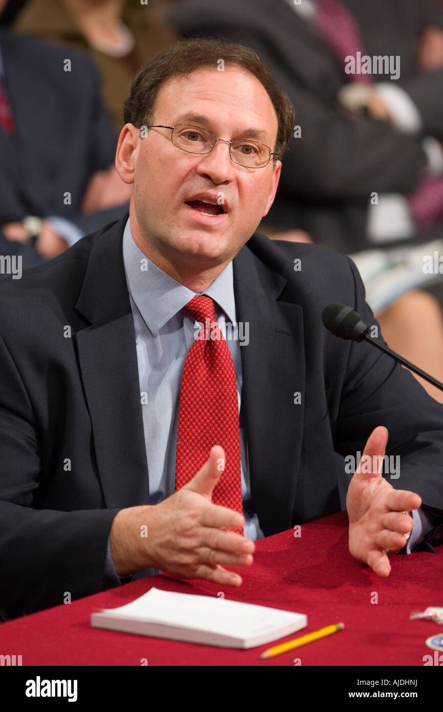 WASHINGTON DC USA juge Samuel Alito Jr U S D'un candidat à la Cour suprême au cours des audiences de confirmation Banque D'Images